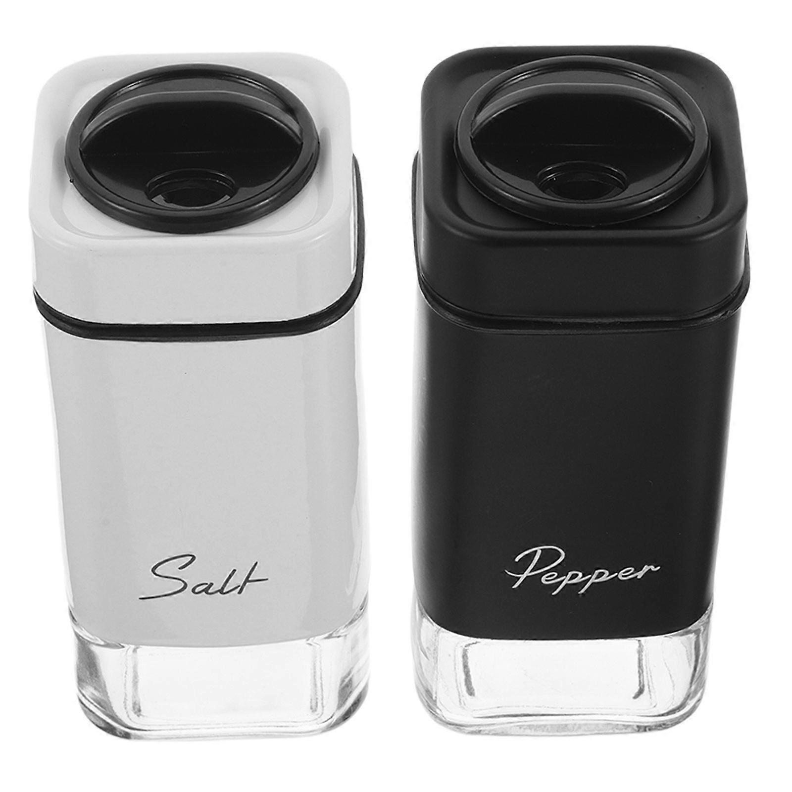 Kitchen Seasoning Box Cylindrical Spice Jar Tight Sealing 360-Degree Rotation Multi Color 2Pcs