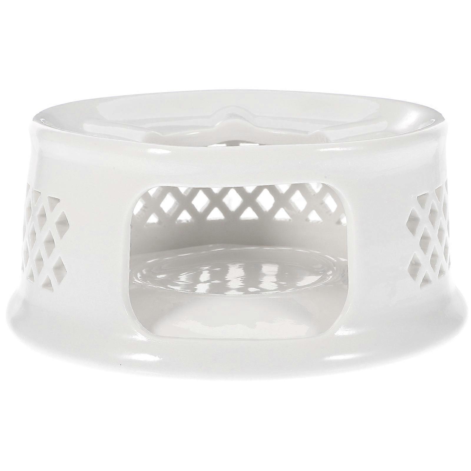 Hollow Lantern Shape Tea Warming Ceramic Teapot Base For Household Tea Set 13.5x13.5x6.3cm Practical 1Pcs