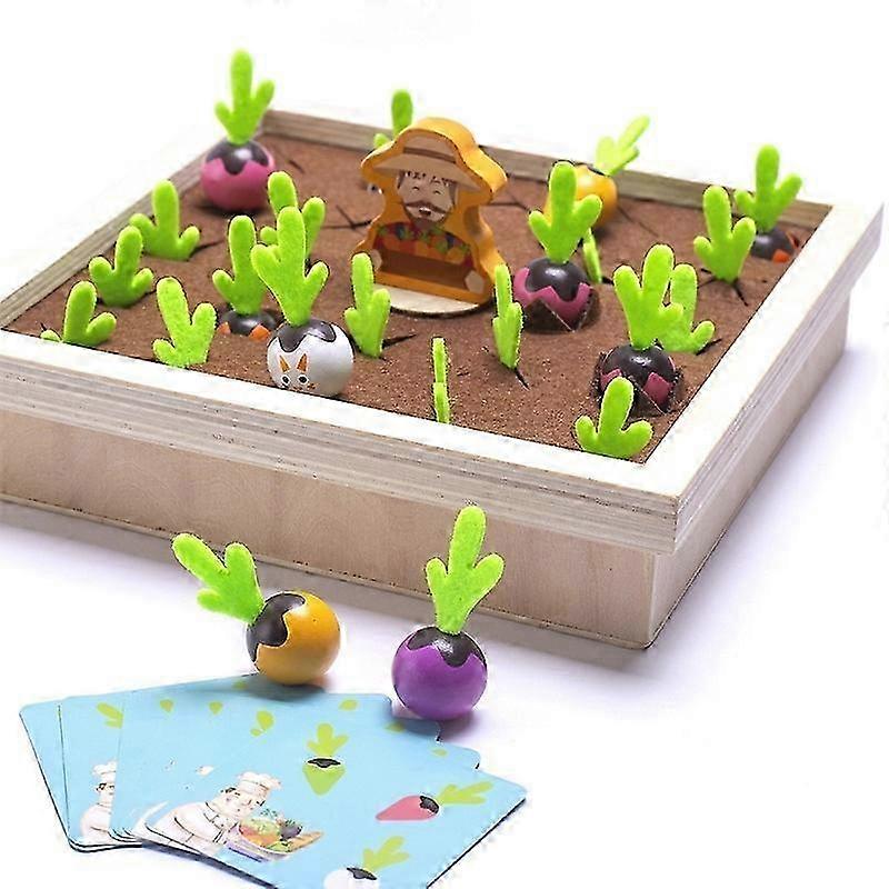 Farm Pulling Carrot Memory Chess Board Game Children Wooden Enlightenment Early Educational Toys 2025