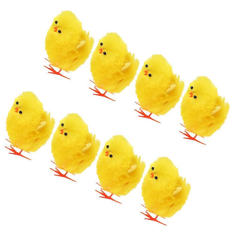 Easter Plush Chick Mini Fluffy Chicks Set for Decoration 8Pcs