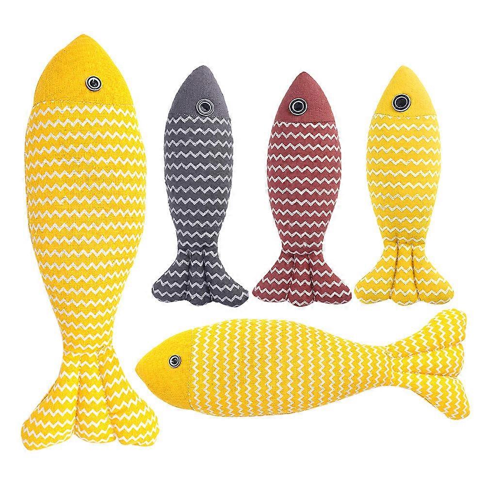 Catnip Cat Toys Fish Plush Pillow Toy for Kitten Play 5Pcs Indoor Set