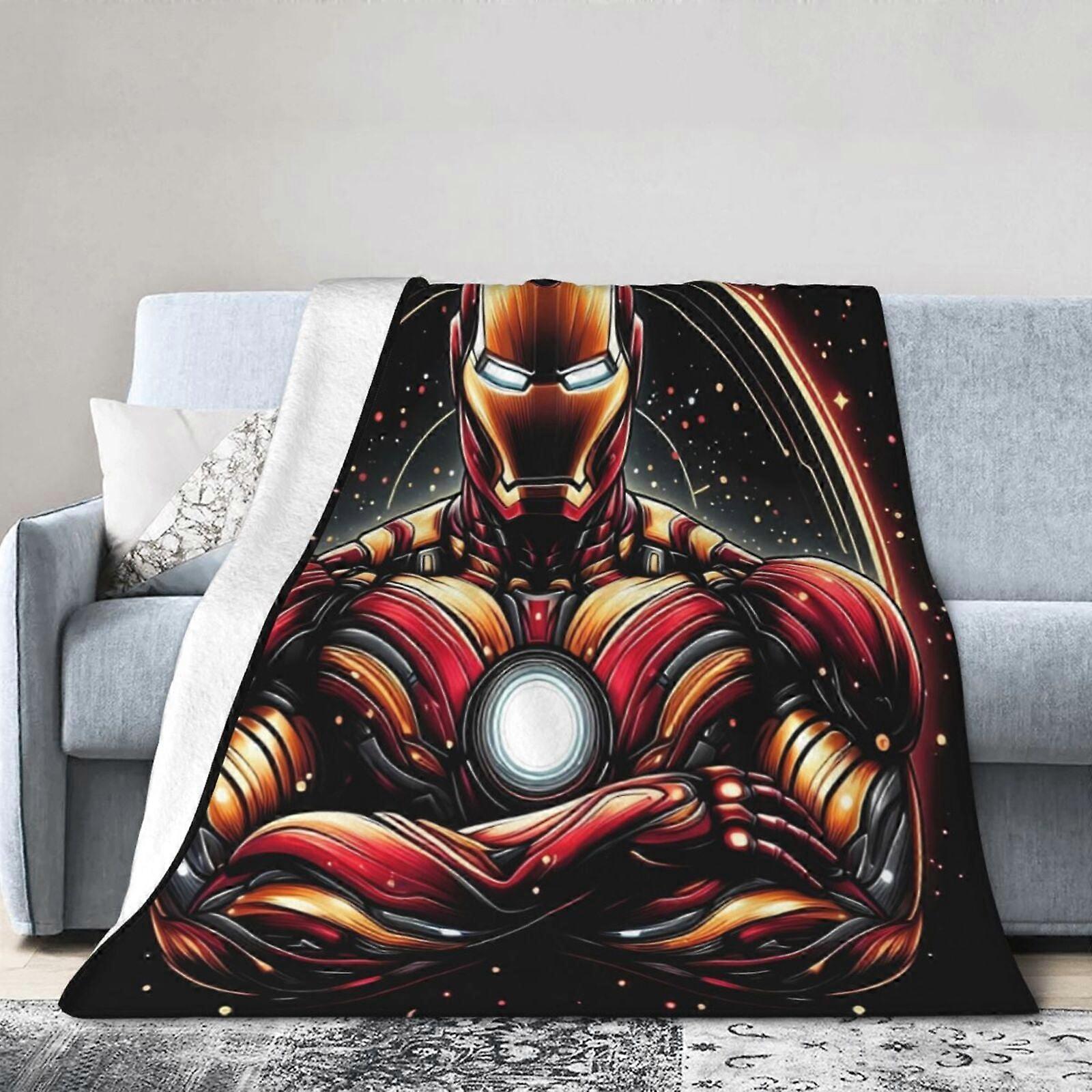 아이언맨 담요 던지기 침구실 장식 플란넬 담요 침대 소파용 80"X60"