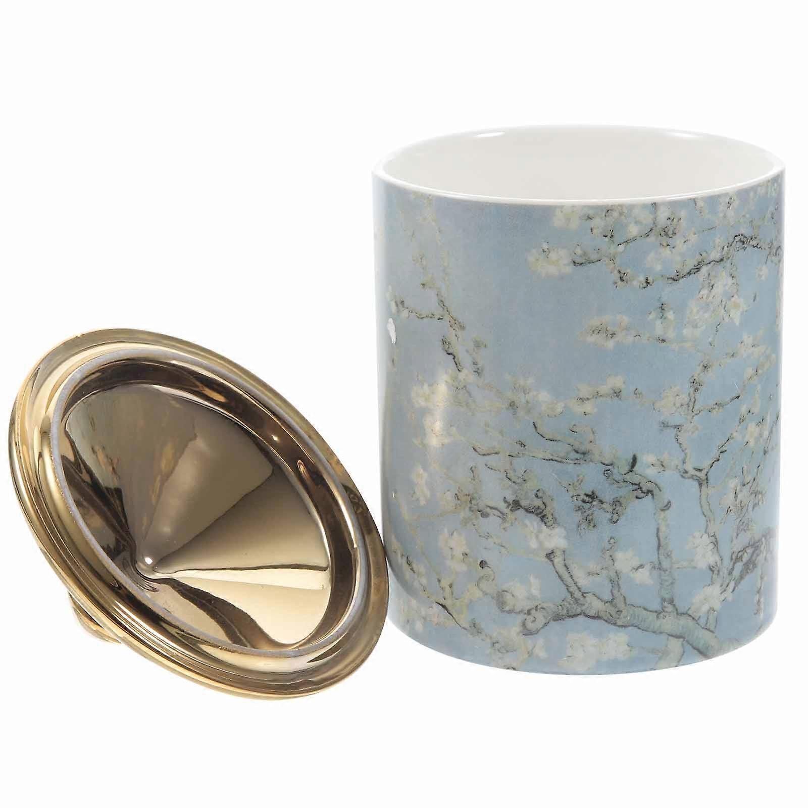 Multi Color Ceramic Jewelry Jar for Storage Container 2Pcs Decorative