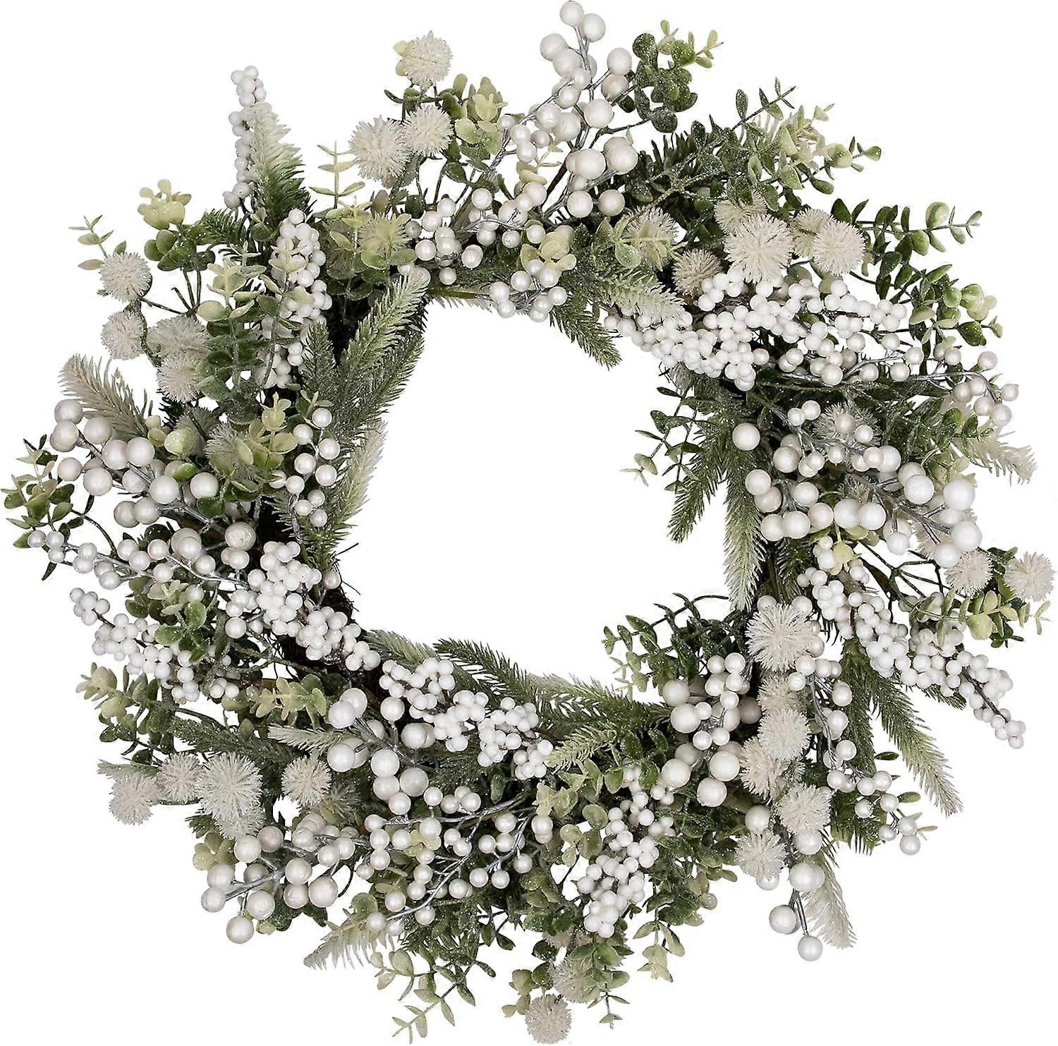 Glittered Berries and Eucalyptus Artificial Christmas Wreath - 24" - Unlit