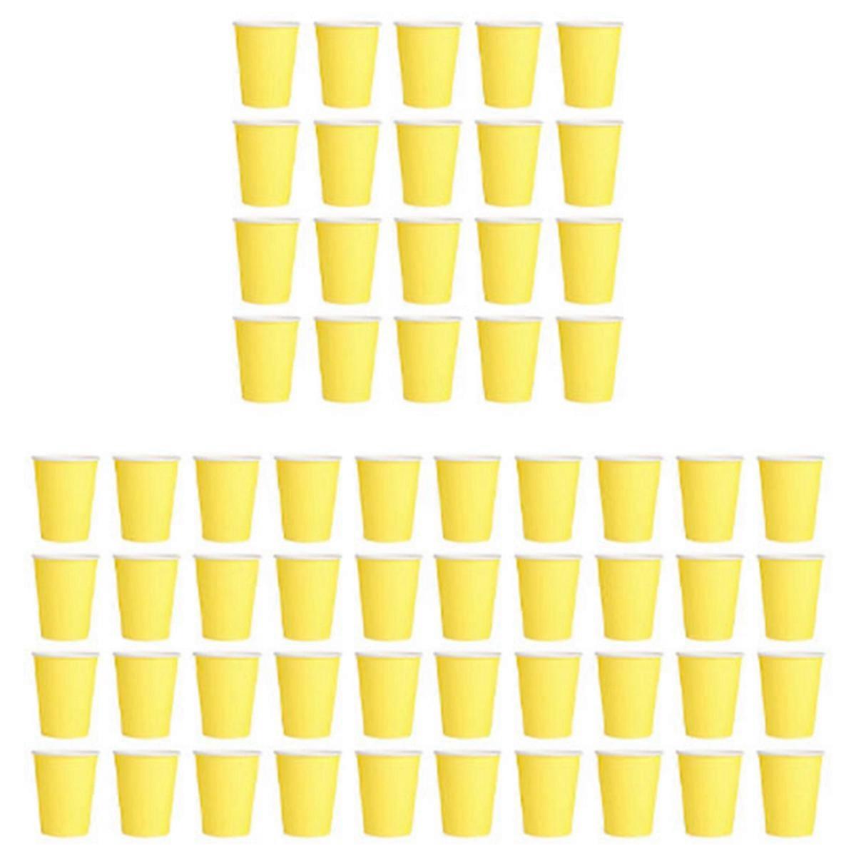 20x Paper Cups Solid Colours Birthday Catering yellow