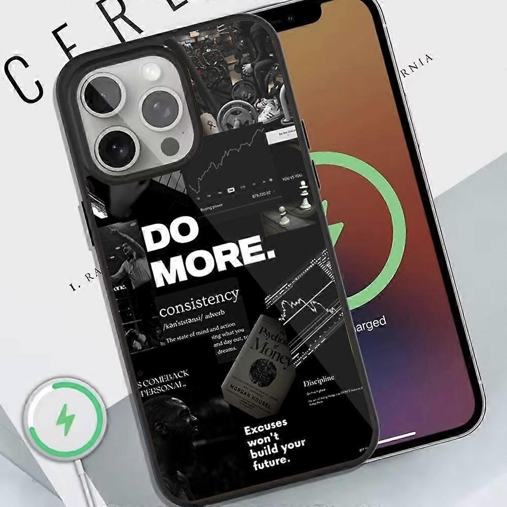 Motivational Artistic Pattern Phone Case For Magnetic Wireless Charge  Cover For iphone 16 15 14 13 12  11 Pro Max Plus Coque