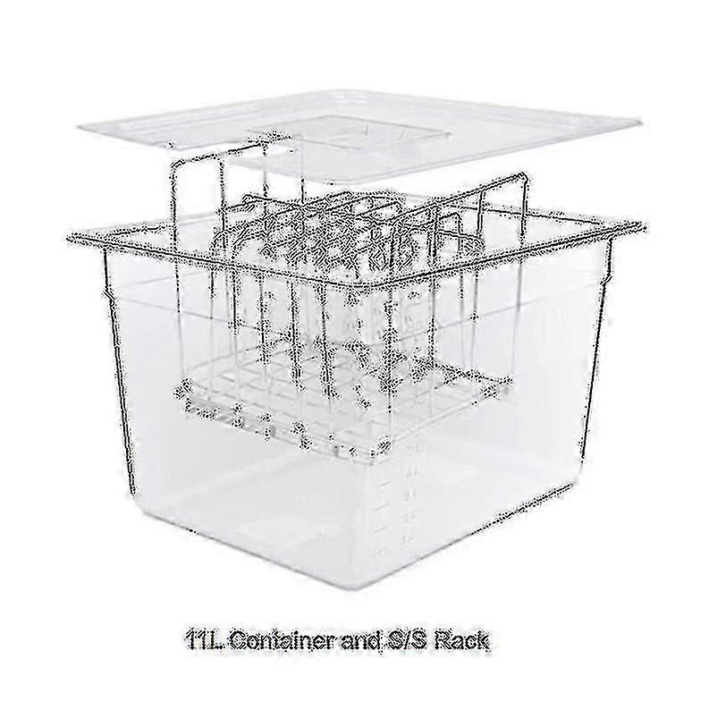 Rack sous vide en acier inoxydable et récipients de cuisson sous vide 11l ensembles séparateurs détachables séparateur pour circulateurs à immersion (rack n 11l conteneur)