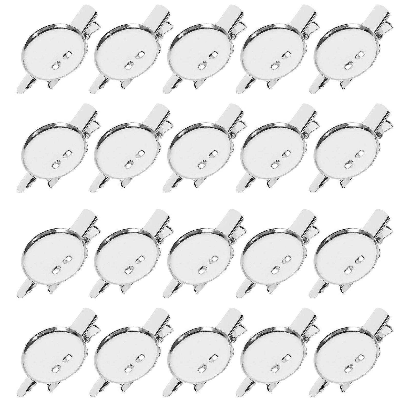 Brooch Base Setting for Brooch Making 40Pcs Silver Iron Blank Discs