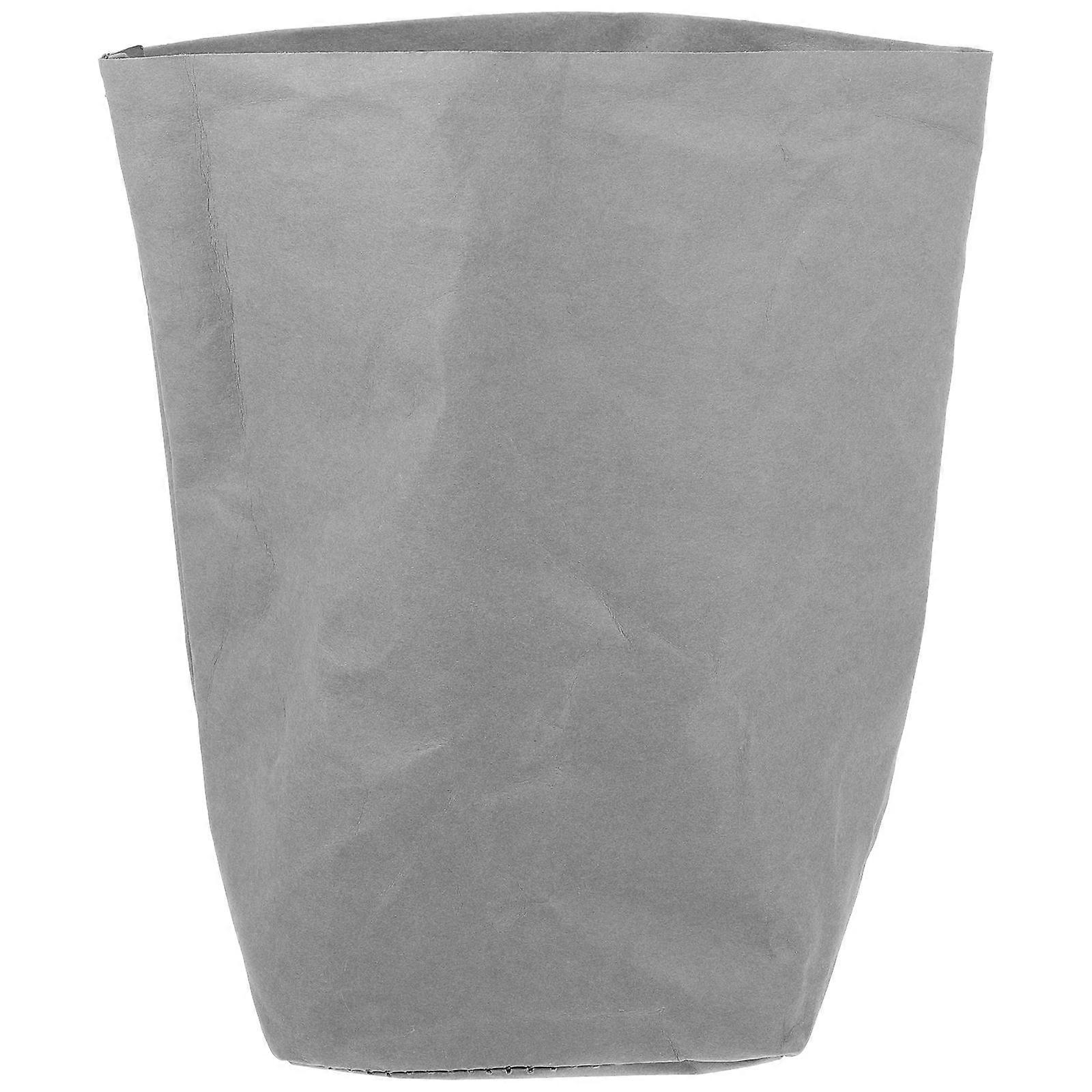 Kraft Paper Storage Bag 2Pcs Washable Grey Household Use Rectangular Simple Design Storage