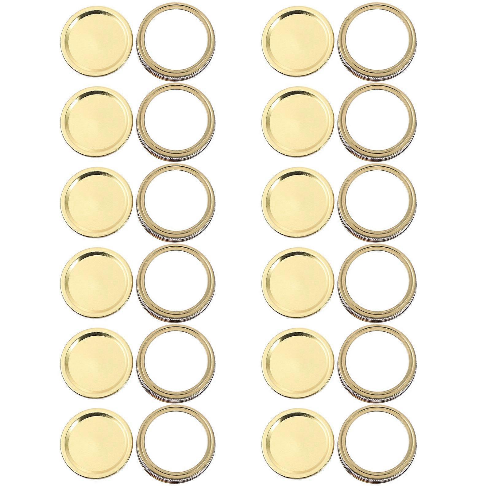 Canning Jar Lids for Canning 24Sets Golden Bands Replacement Set
