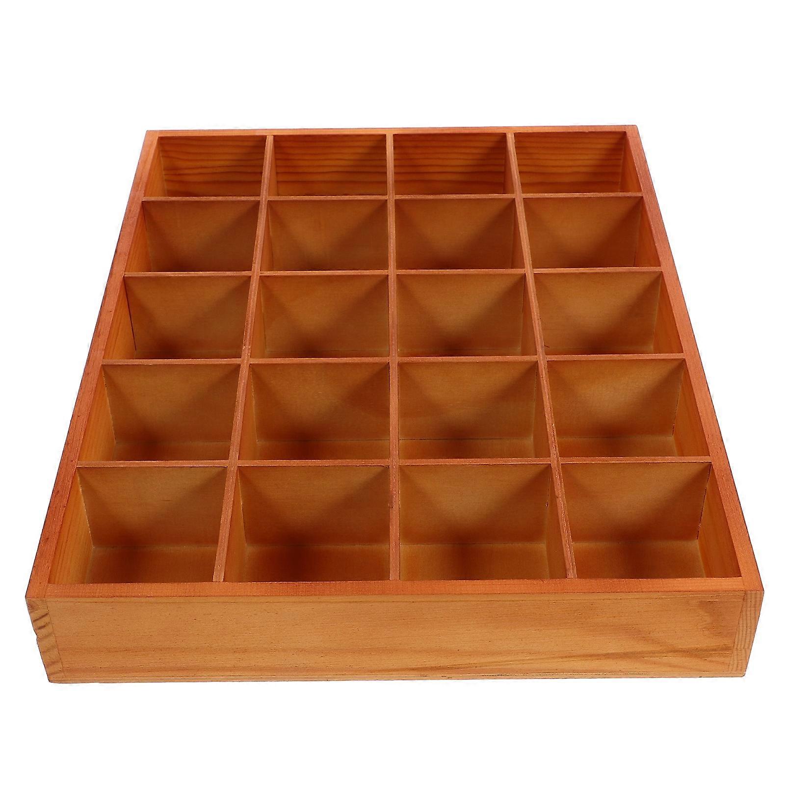 Wooden Compartment Tray for Storage Use with Divided Sections 4Pcs