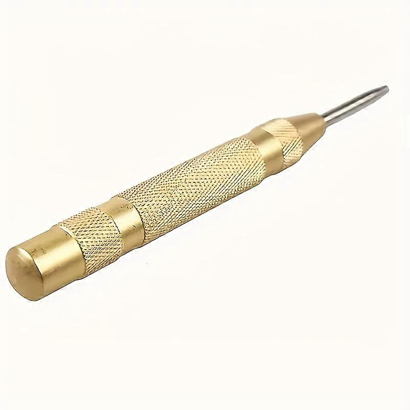 1pc 5-Inch Spring-Loaded Automatic Center Punch - Steel, Precision Marking & Hole Starter Tool