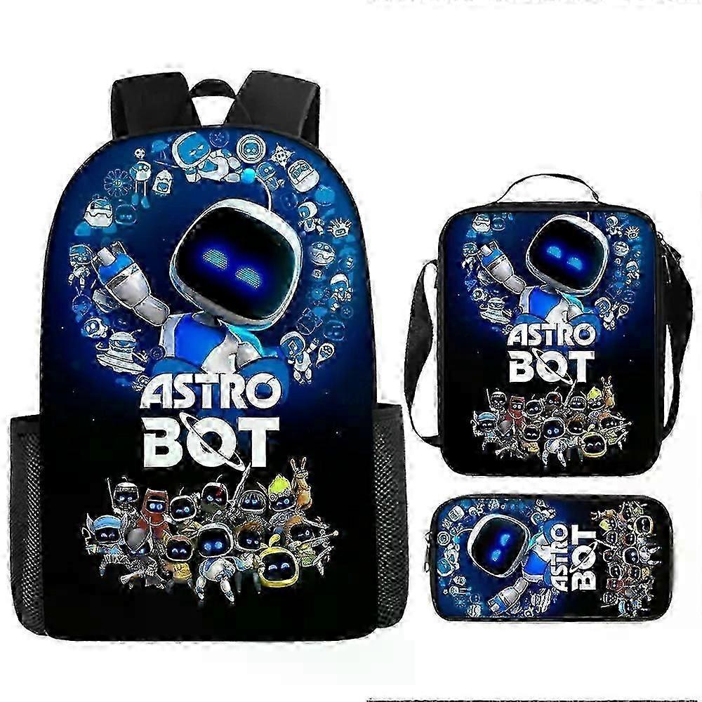 Astro Bot School Reppu Robotti Opiskelijan Kynälaukku Olkalaukku - HF