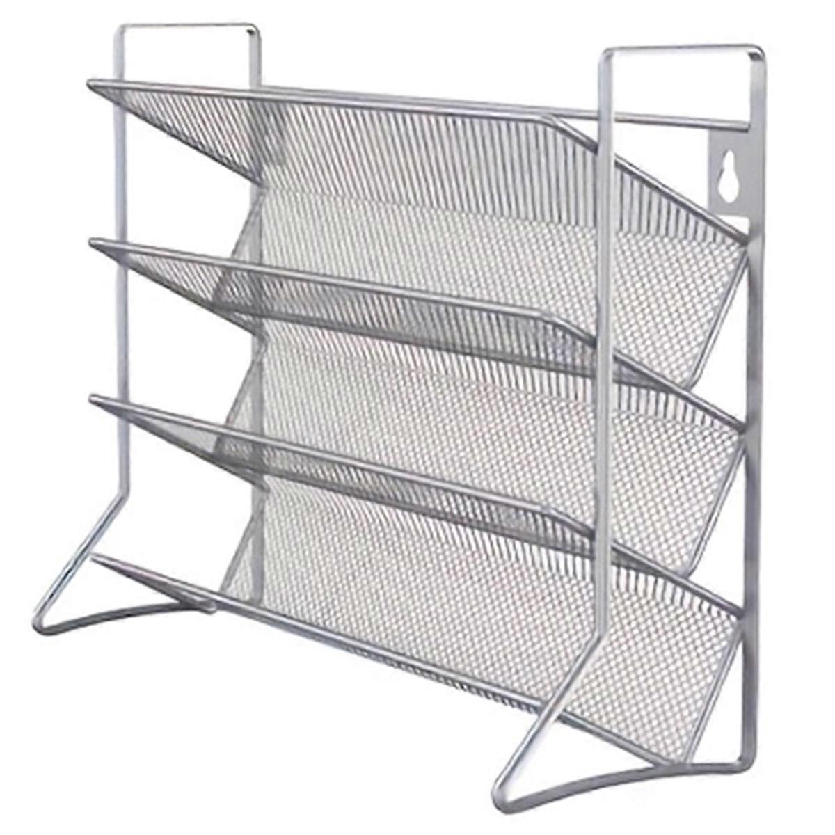 4 Layer Metal Seasoning Rack Kitchen Countertop Storage Rack - Durable Brushed Surface,Perfect for Spice Jars Silver