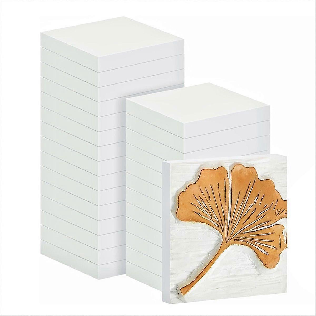 24 Pcs 2 X 2inch Rubber Carving Blocks Linoleum Blocks,White