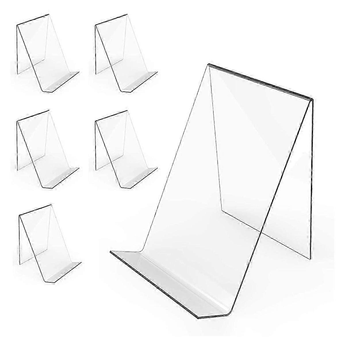 25-26 6 Pack Acrylic Book Stand, Clear Book Display Easel,Book Stand Holder