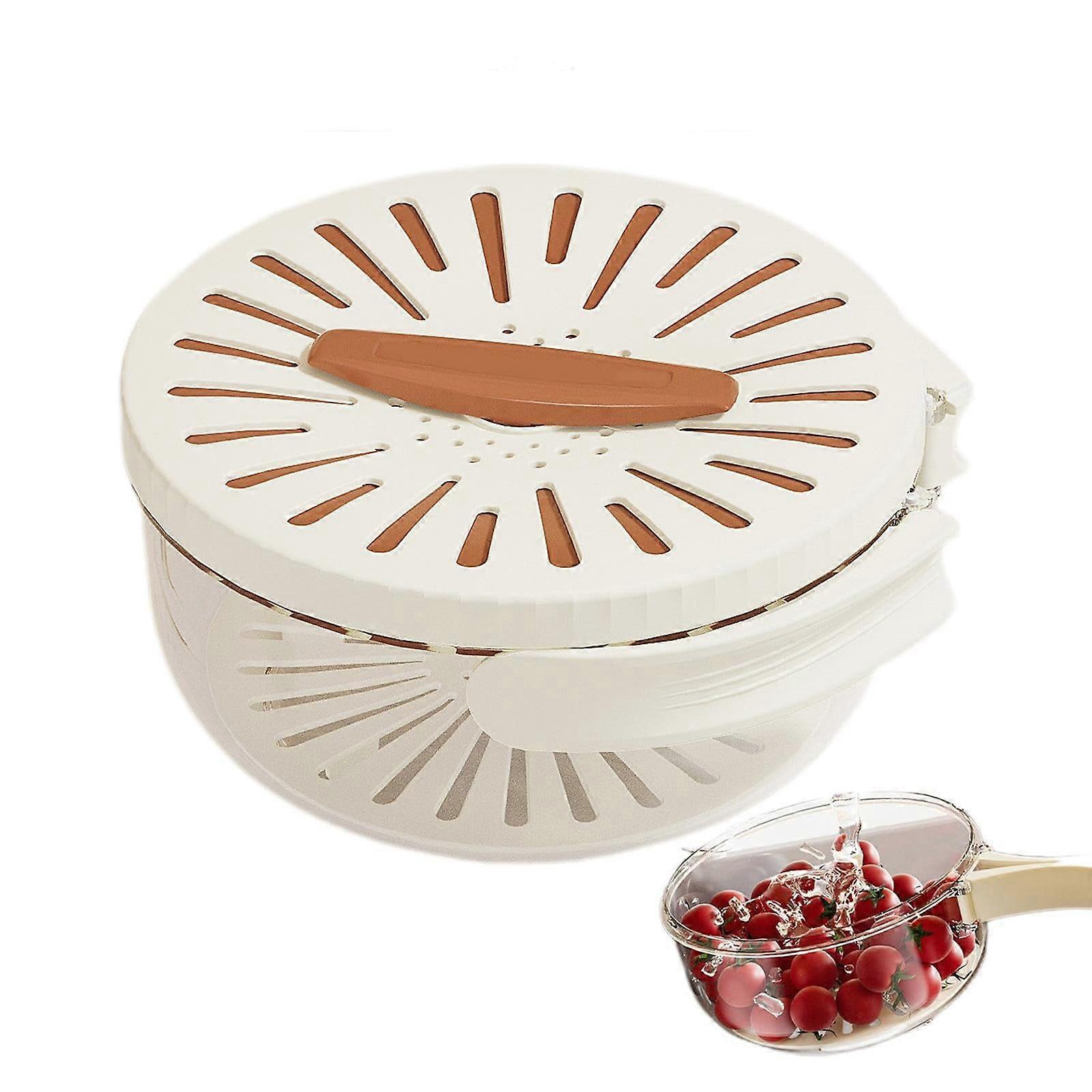 Giyblacko Berry Box - Multifunctional Foldable Storage Container with Lid, Handle & Drain Colander for Fruit, Vegetables, Produce - Fresh Keeping