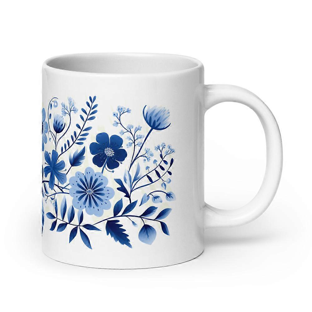 Flowers Mug, Hand Painted Style Mug (20 oz)