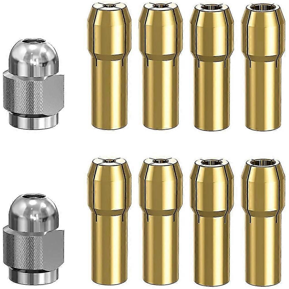10pcs Brass Collet For ,replacement 4485 Quick Change Rotary Drill Nut Tool Set 0.8/1.2/1.5/1.8/ 2. (haoyi
