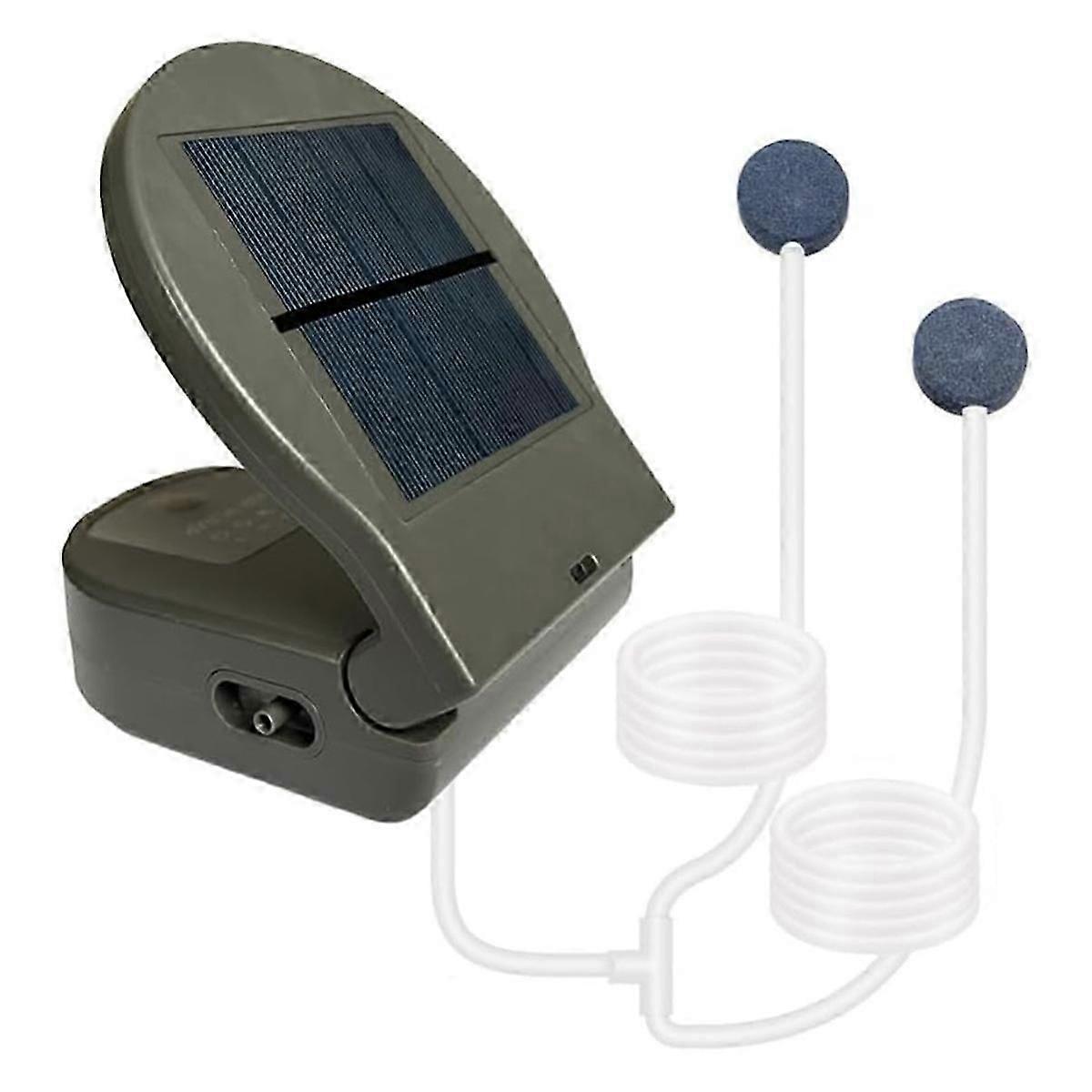 Solcellsdammsluftare Luftsyrepump Hopfällbar solcellsvattenluftpump