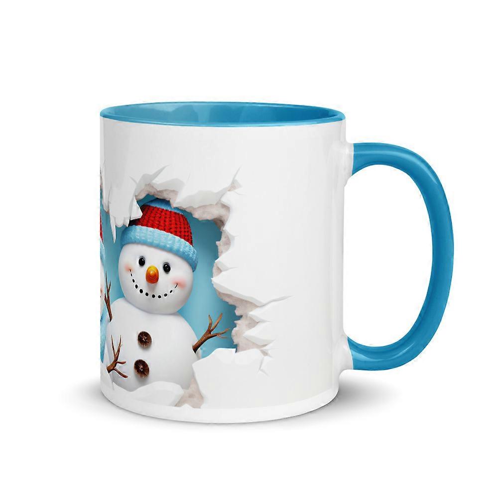 Cheerful Snowmen Christmas Mug – Festive Fun Collection (Blue)