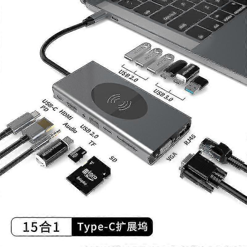 Usb C Docking Station Triple Monitor, 11 In 1 Usb C To Dual Hdmi Adapter Vga Gigabit Ethernet 100W Pd 4Usb Ports, Dock Compatible All Laptops