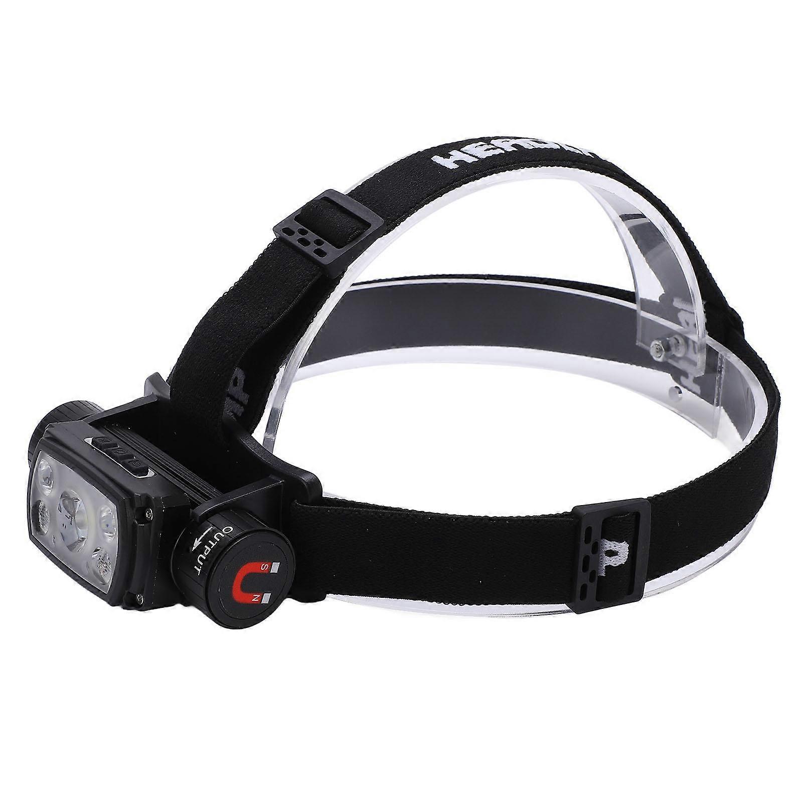 Head Flashlight Adjustable Angle IPX4 Waterproof Magnetic Absorption Typc C Charging Various Modes Headlamp Flashlight