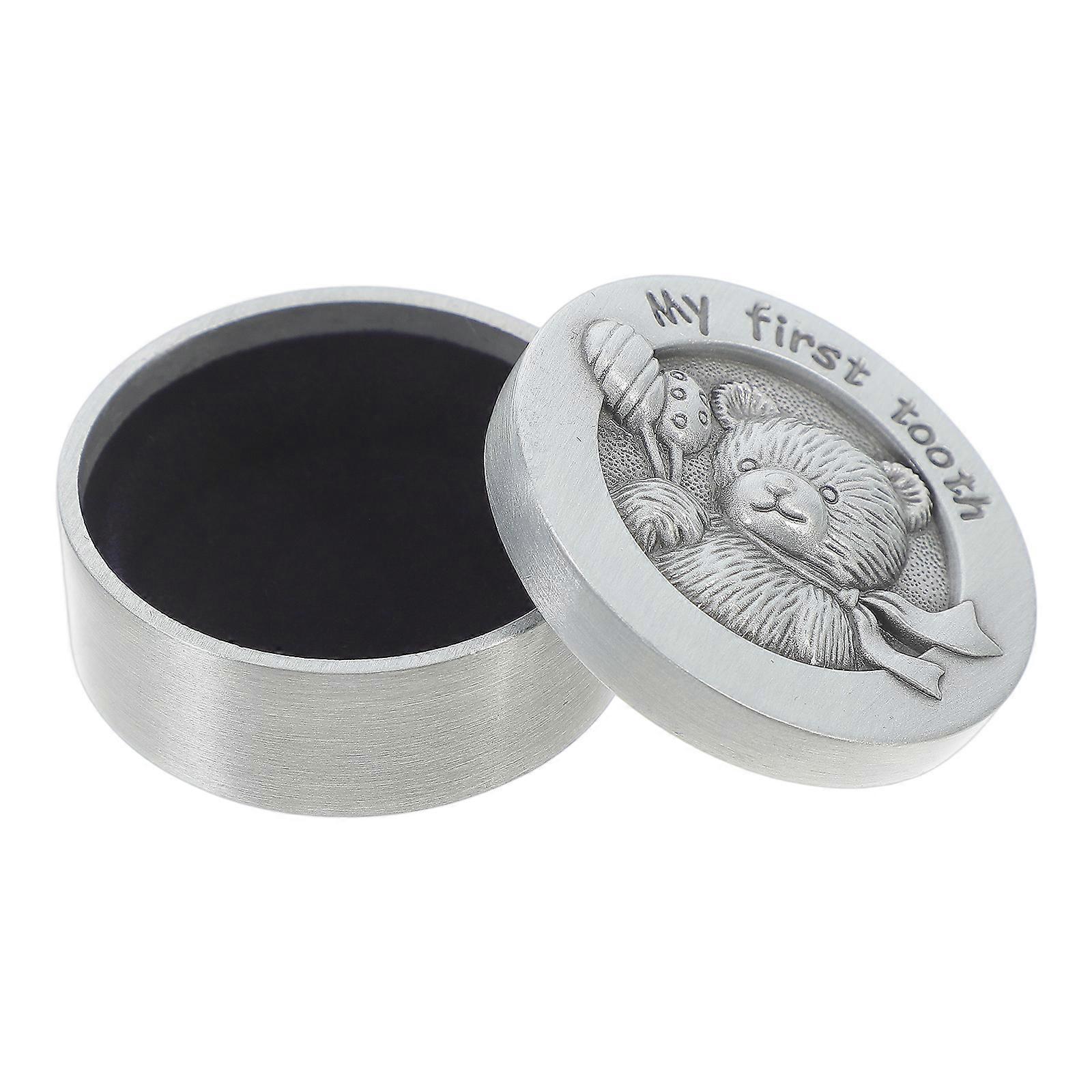 Baby First Tooth Storage Box for Keepsake Silver Alloy