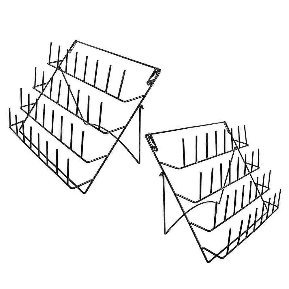 Wall Mounted Drying Rack for Wall Organizer 2Pcs Iron Black Display Shelf