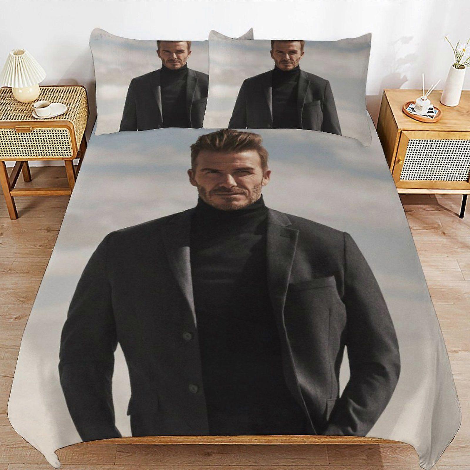 q140 David Beckham Ensemble de housse de couette en tissu de qualité, surface respirante, finition douce et fermeture éclair résistante pour un sommeil confortable b140
