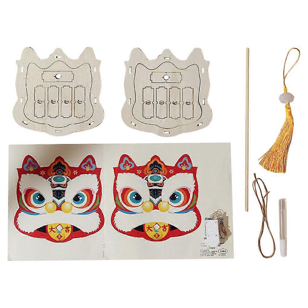 1 Set DIY Lantern Material Hand Held Lantern Decor Cartoon Lantern Making Material Kit