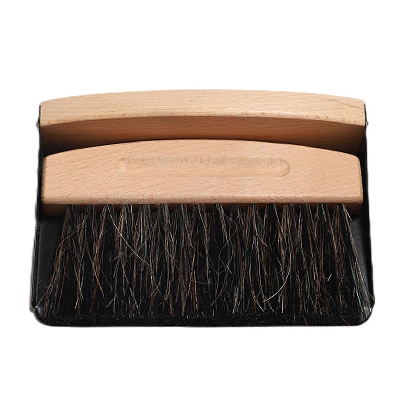 Mini Broom and Dustpan Set with Wooden Handle for Table Crumbs Pet Litter and Small Home Cleaning Black