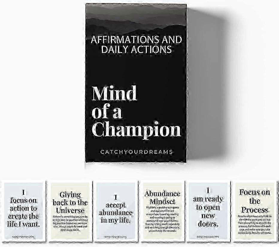 e Mind Of A Champion - Motivational Cards for Men Affirmations and Action Steps to Turn Dreams into Reality 2025 New