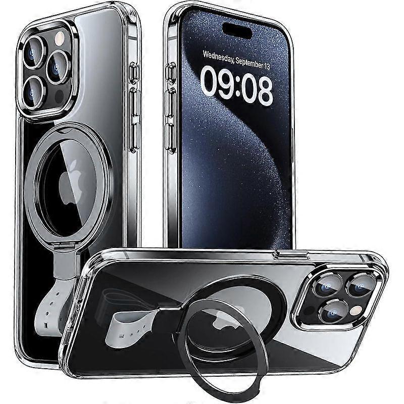 Luxora For iPhone 15 Pro Max Case, Compatible with MagSafe, Slim Translucent Matte Shockproof Cover with 360 Rotatable Ring Stand