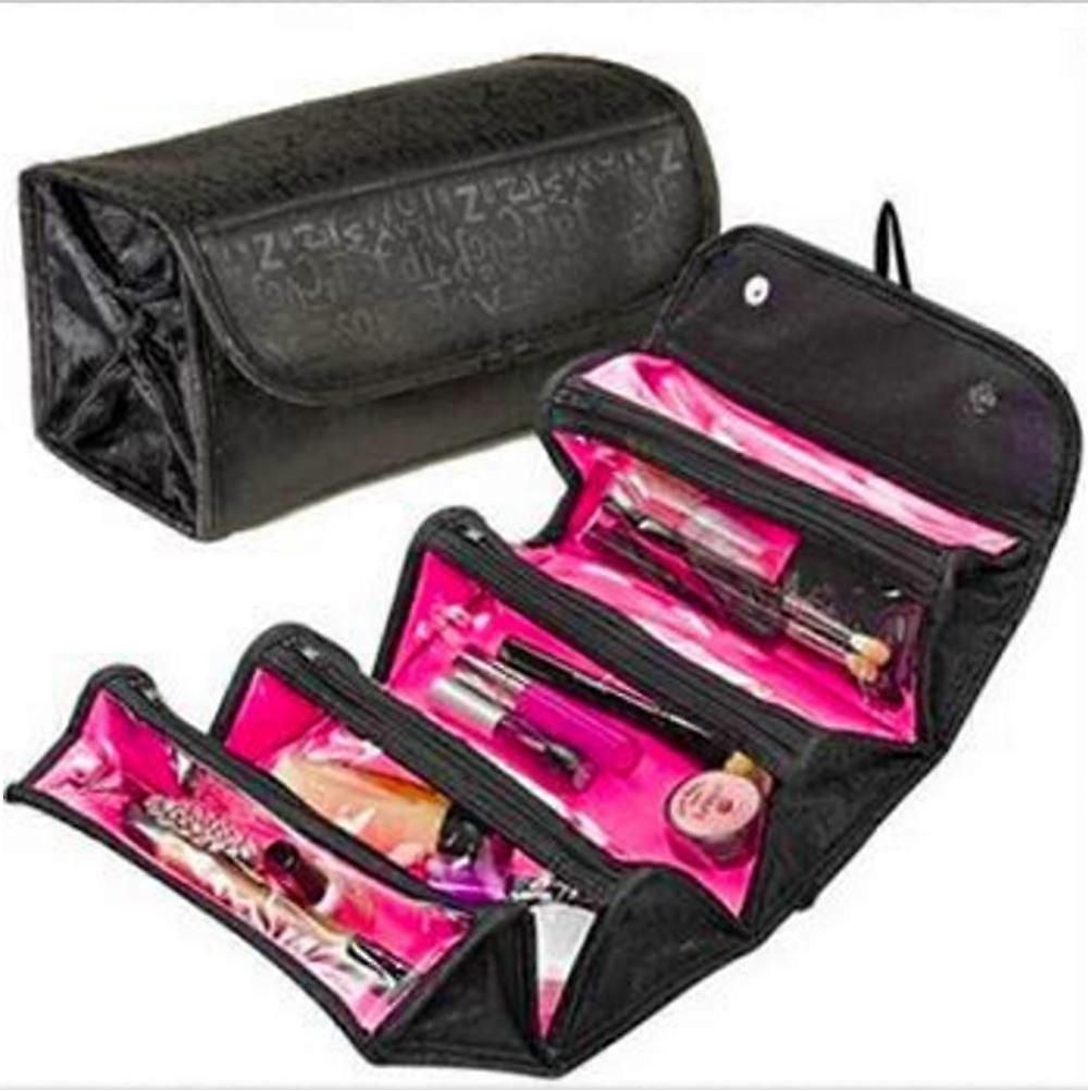 Charles William Travel Cosmetic Make up Toiletry Case Bag Wash Organiser Pouch Button Close