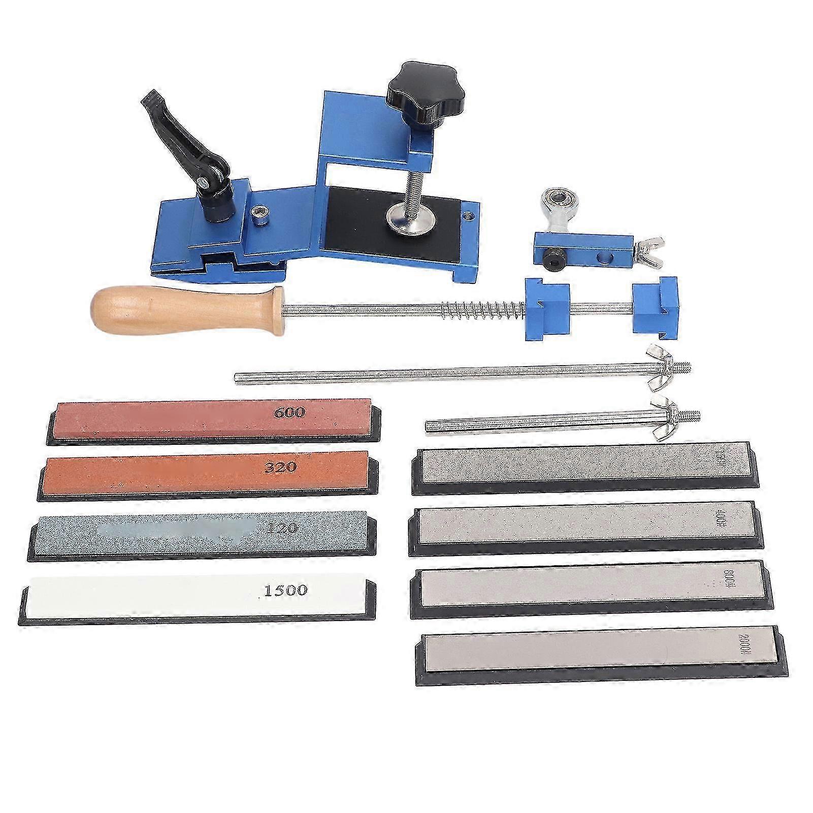 Fixed Angle Knife Sharpener Kit with Whetstone and Diamond Grinding Stone - Ideal Knife Sharpening Tool