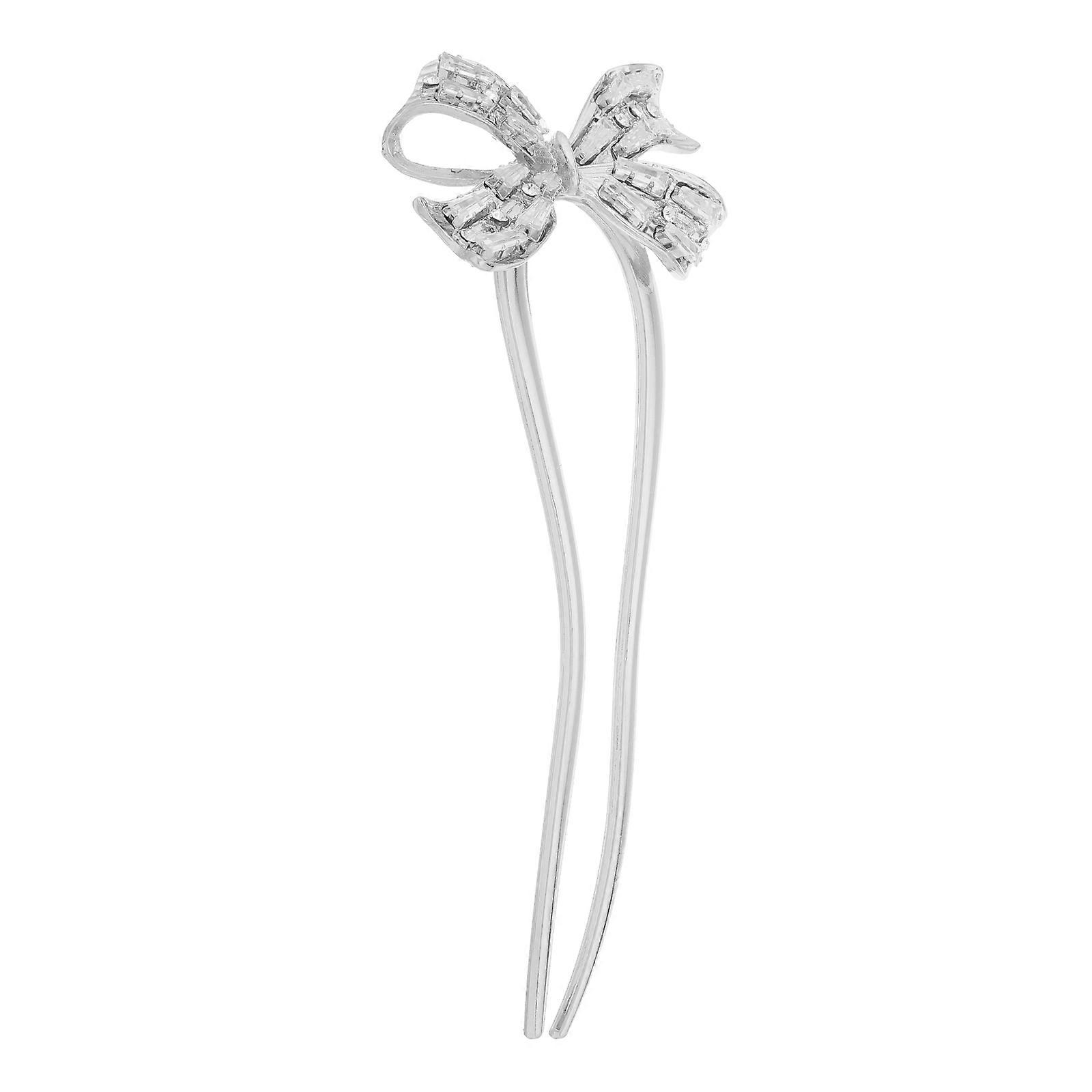 Elegant Silver U Shaped Hair Pins with Sparkling Zircon for Secure Updo Styling and Versatile Looks