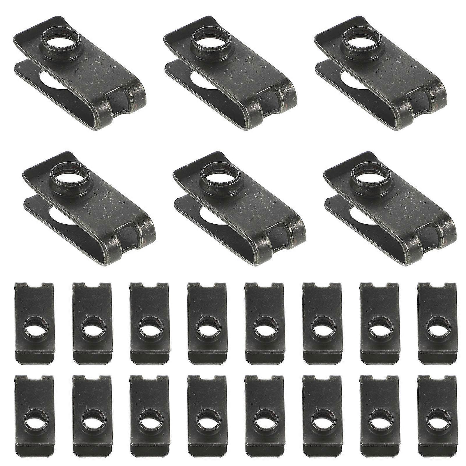 Number Plate Fixings U Type Nut Mounting Clip Rivets For License Plate Fixation Metal 2.35X1.10X0.80CM Secure Mounting 50Pcs