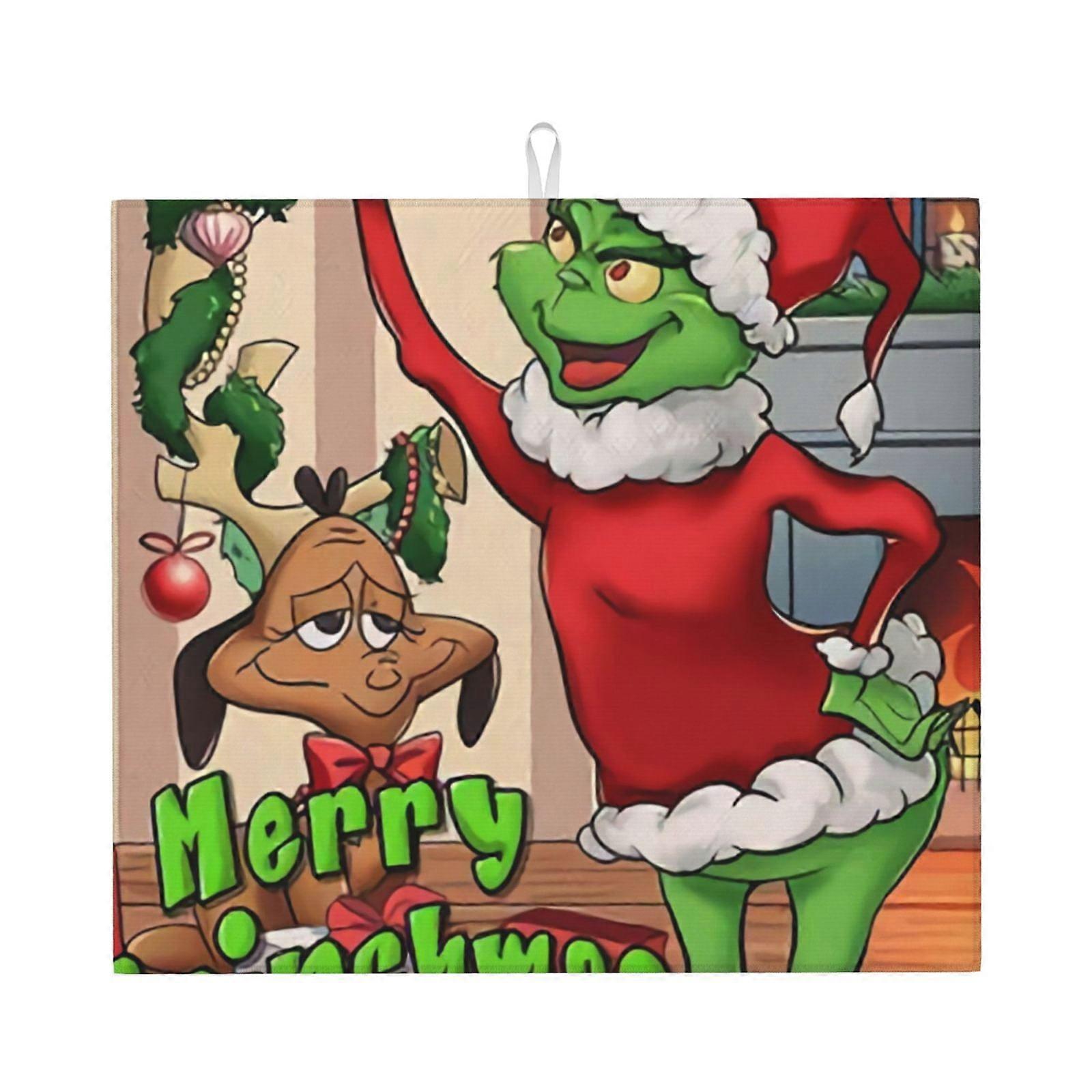 The Grin-Ch Dish Drying Mat For Kitchen Counter, Microfiber Dish Mat, Fast Absorbent Draining Pad