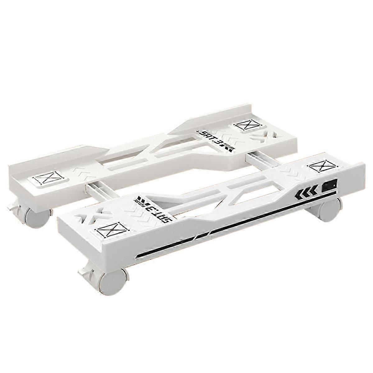 Adjustable Computer Host Bracket Mobile PC Holder Cart Computer Tower Stand White Edition 1128