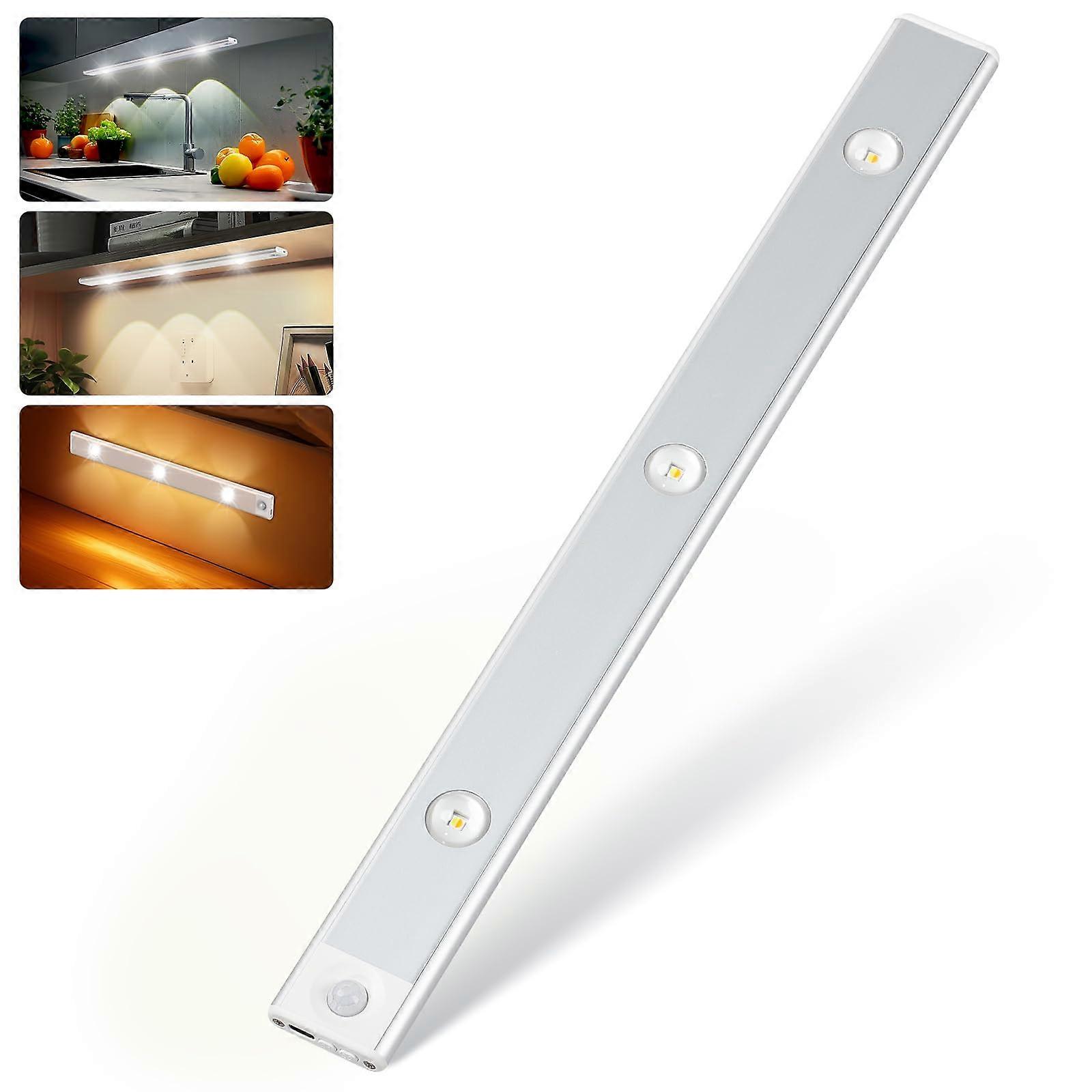 Under Cabinet Lighting Rechargeable LED with Motion Sensor, Dimmable 3 Color Temps, 17.7 Inch