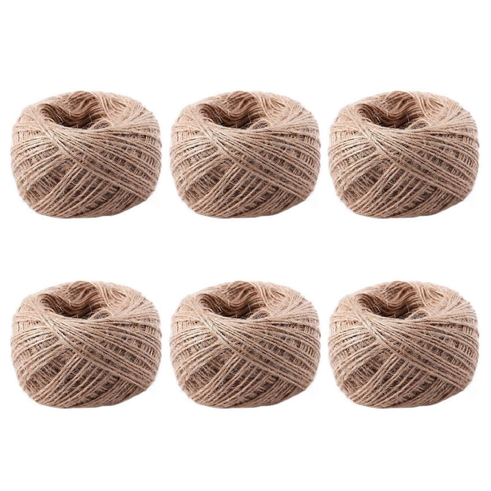 6pcs 100 Meter - Natural Textured Hessian Jute Twine String 1mm