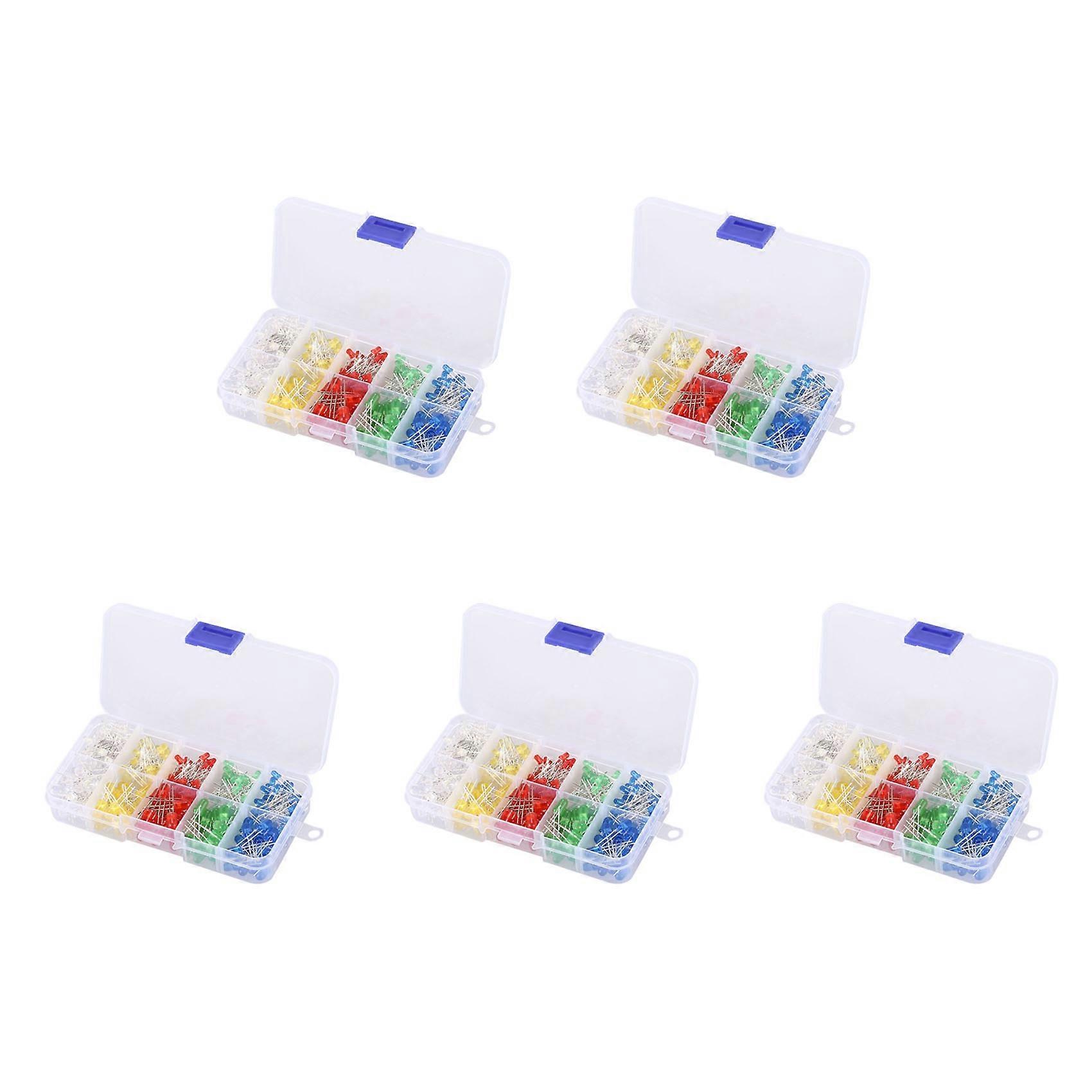 1000 Pcs 3mm 5mm LED Light Diode White Yellow Red Blue Green Assortment Kit for Arduino