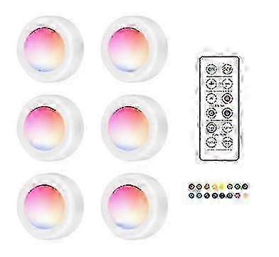 6 Pack Wireless LED Spotlights with Remotes