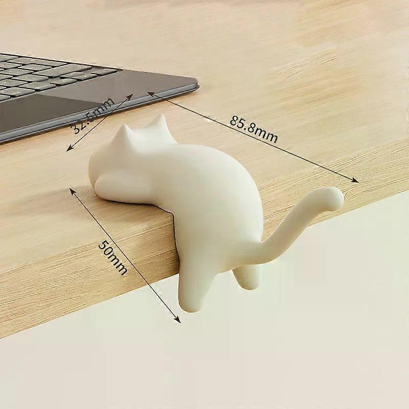 Cute Cat-Shaped Hooks Desktop Key Holder Hooks Desk Ornament Kawaii Office Bag Storage Racks Table Edge Keychain Organizer