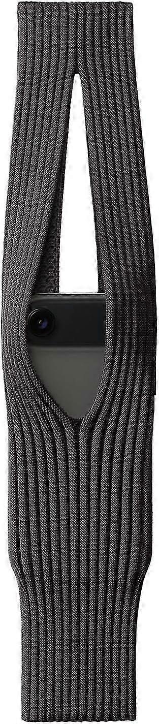 Short-Style Black Knitted Phone Pouch 40CM - 3D Knitting Craft, Compatible with Apple iPhone Pocket Series, Portable Protective Bag with Soft Texture