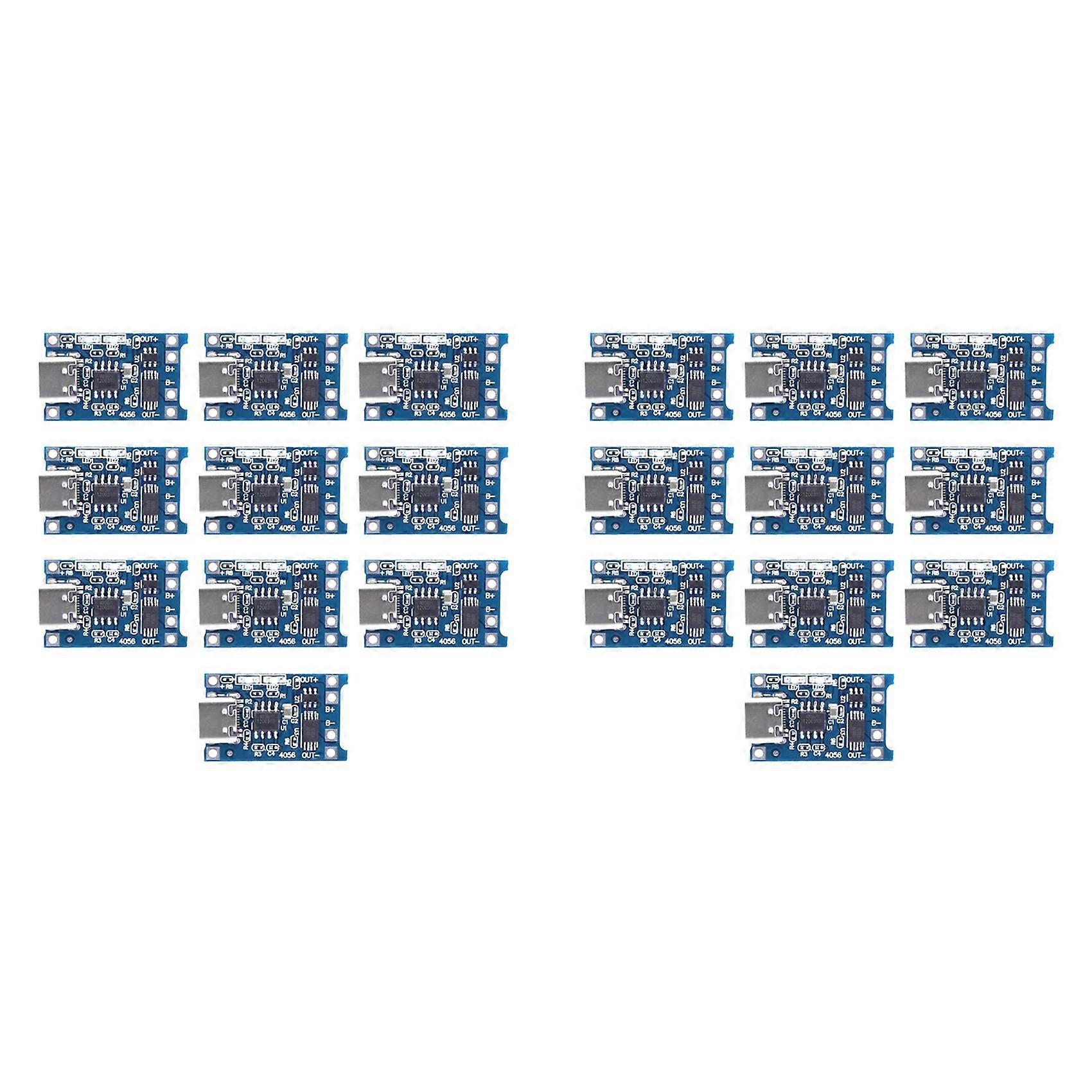 Type-C 18650 Lithium Battery Charger Module 5V 1A Charging Board with Dual Protection Functions for DIY Projects 20Pcs