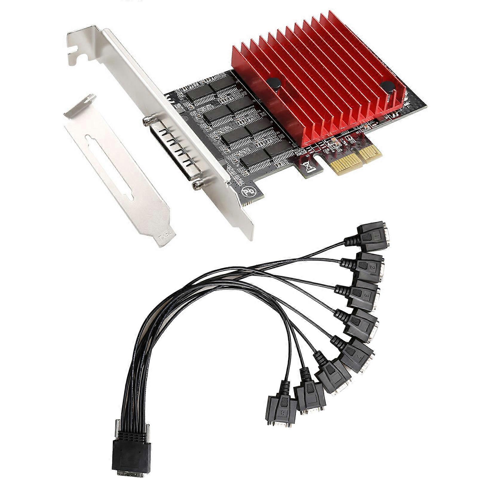 PCIE To 8 Port RS232 Expansion Card, PCIE X1 8Ports Serial Card, 8 Chipset PCIExpress Controllers Card Multicolor