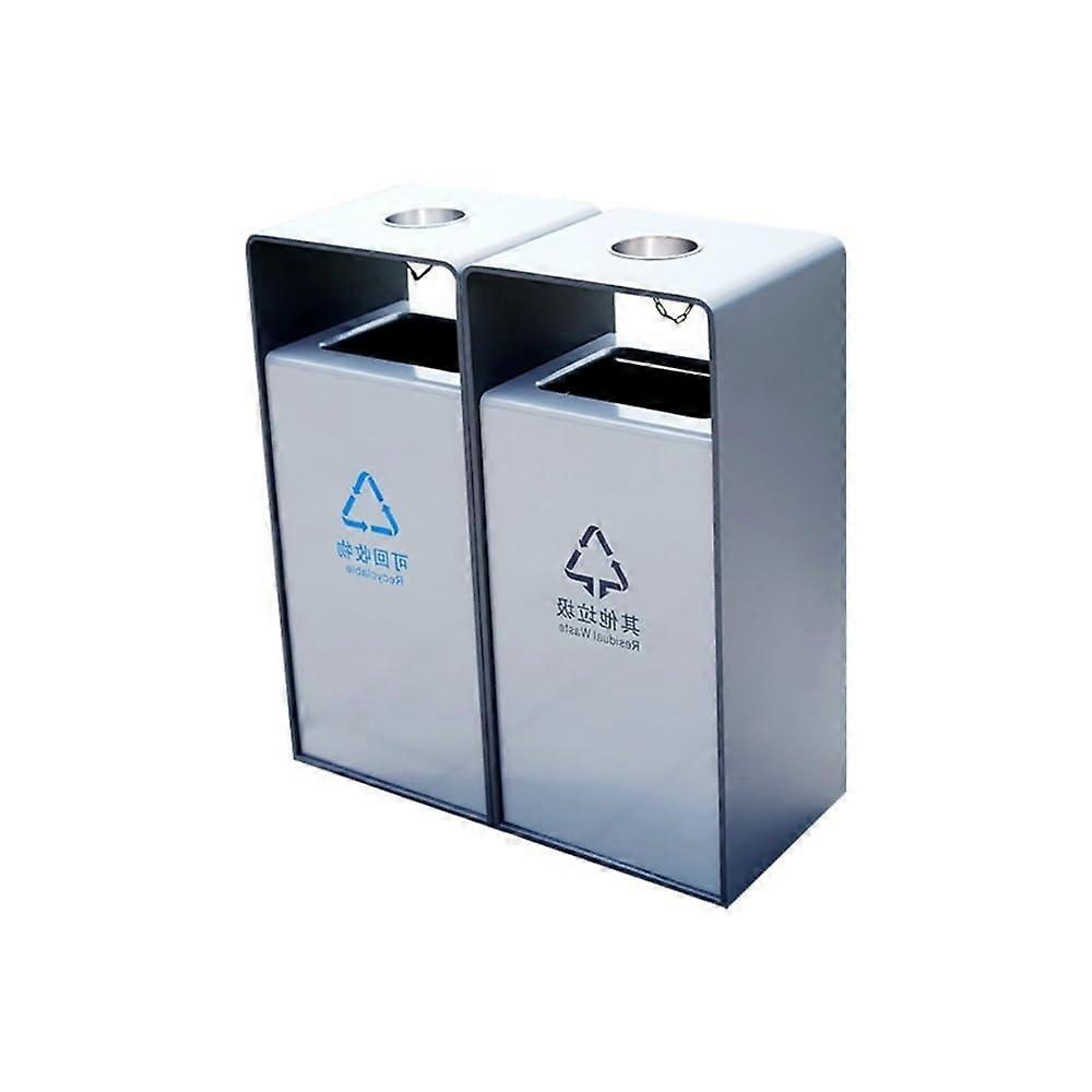 Stainless Steel Outdoor Trash Can with Wheels, Weather Resistant Lidded Bin for Park Waste Sorting