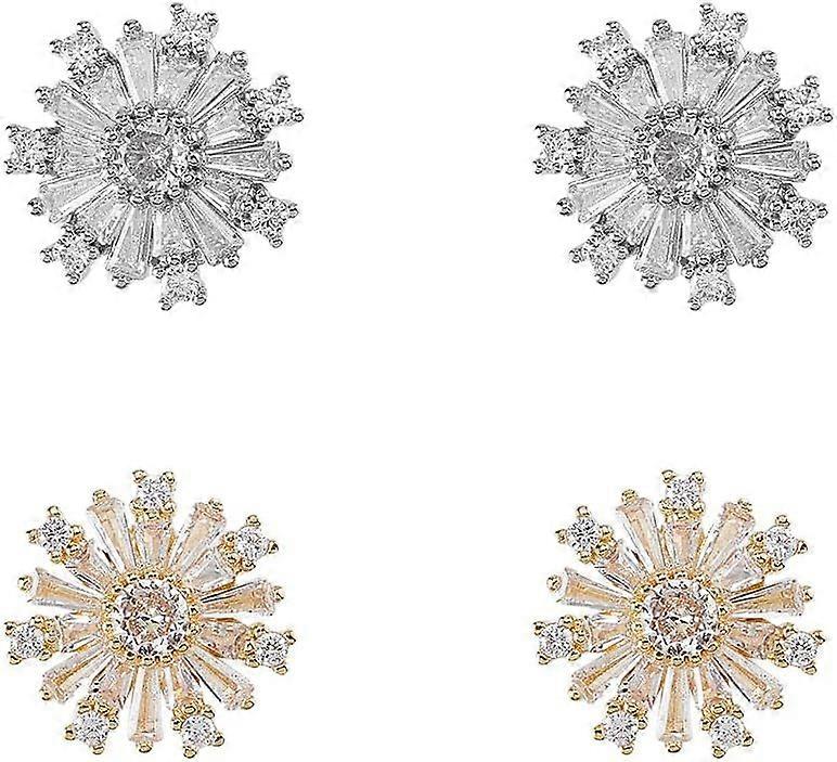 2 Colors Rhinestone Buttons Brass Flower Cubic Zirconia Buttons Sewing on Flower Buttons Embellishments Shank Buttons for Crafts Wedding Party Clothes